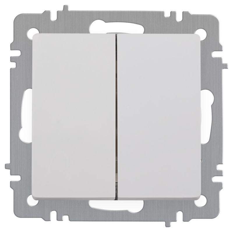выключатель intro accent 6-104-01 двойн. 10а-250в ip20 су al/cu бел. intro б0063452 от BTSprom.by