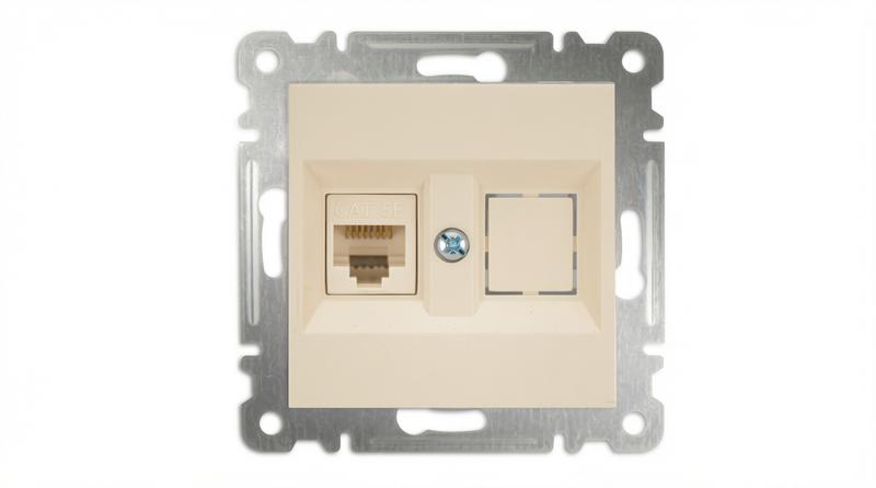 розетка компьютерная 2-м сп karea 16а ip20 rj45 кат.5 механизм крем. makel 57010035 от BTSprom.by
