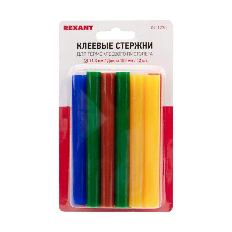  Стержень клеевой d11.3мм L100мм цветной (блист.12шт) Rexant 09-1230 фото в каталоге от BTSprom.by