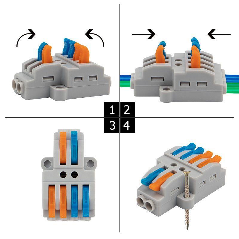  Клемма строительно-монтажная СМК проходная разветвительная 2х2 2п с монтажной площадкой 1 ввод 2 вывода на полюс (уп.5шт) Rexant 07-5235-05 фото в каталоге от BTSprom.by