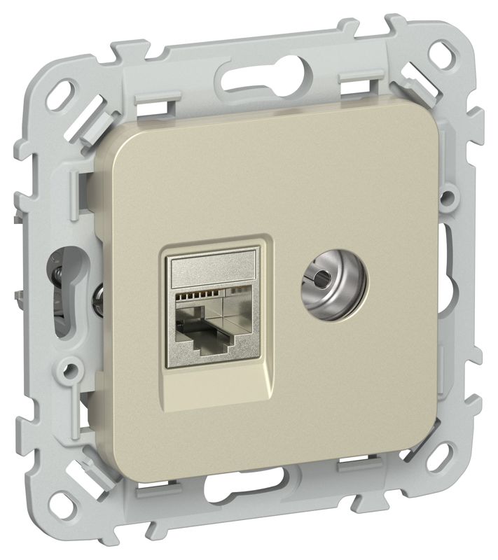 розетка 2-м сп flite рктв5е-2-1-флш rj45/tv кат.5e stp механизм шампань iek fi-ak21-1-k37 от BTSprom.by