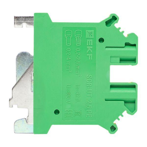  Колодка клеммная винтовая 2.5 UT земля EKF scr-ut-2.5-pe фото в каталоге от BTSprom.by