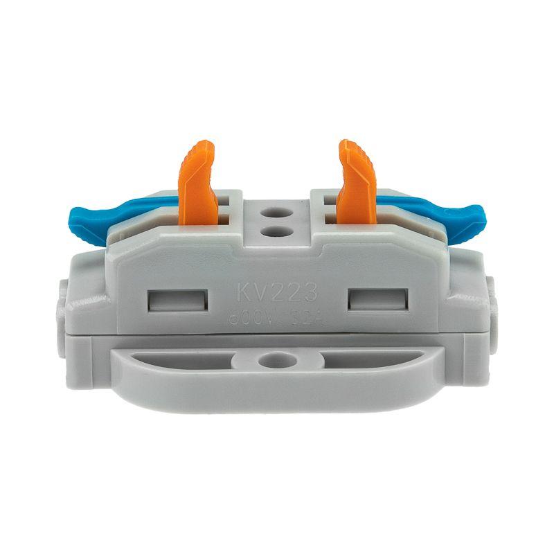  Клемма строительно-монтажная СМК проходная 222-422P 2п 0.08-4кв.мм с монтажной площадкой сер. (блист.5шт) Rexant 07-6262-5 фото в каталоге от BTSprom.by