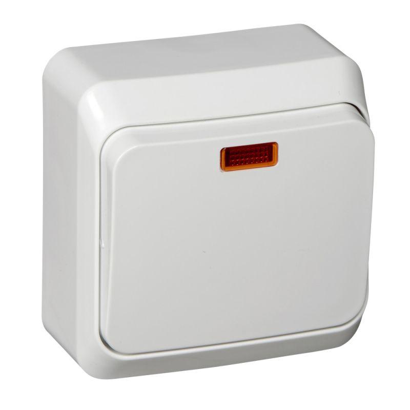 переключатель проходной 1-кл. оп этюд 10а ip20 с подсветкой бел. se ba10-007b от BTSprom.by