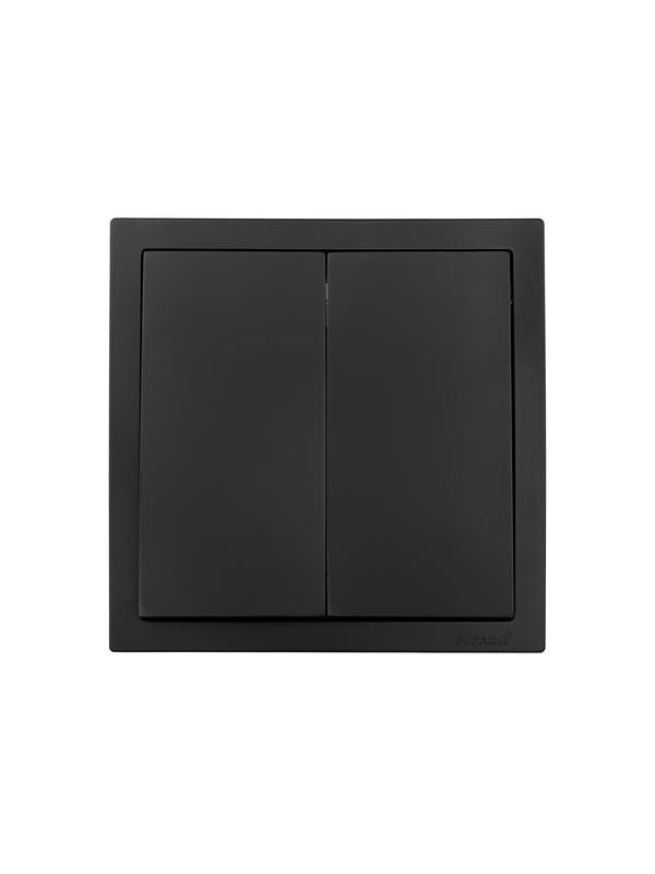выключатель 2-кл сп zima ip20 10а безвинт. зажим черн. бархат lezard 704-4288-101qc от BTSprom.by