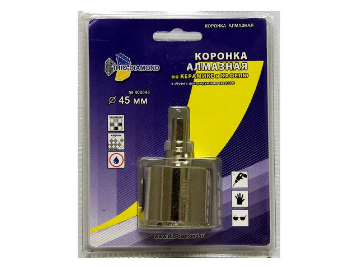 коронка алмазная  d 45 мм по керамике и кафелю trio-diamond 400045 от BTSprom.by