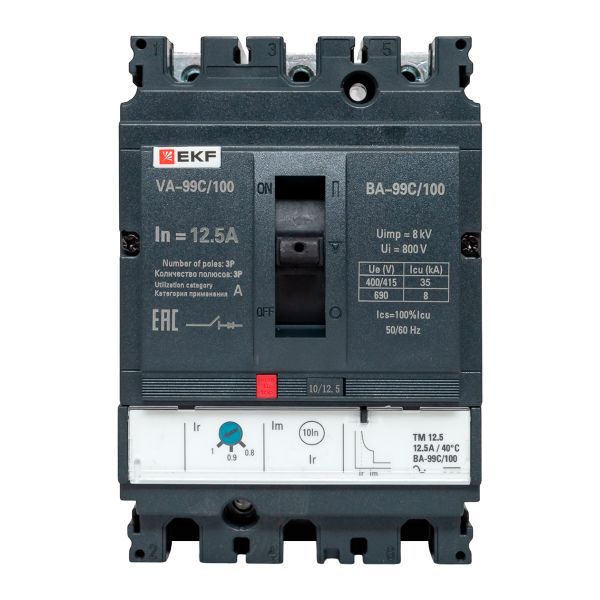  Выключатель автоматический 3п 100/12.5А 36кА ВА-99C Compact NS PROxima EKF mccb99C-100-12.5 фото в каталоге от BTSprom.by