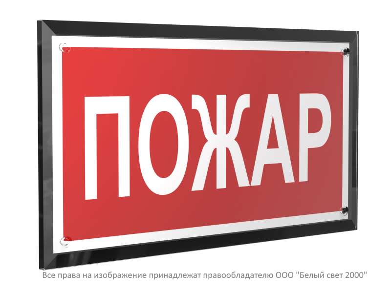 знак безопасности pt-32178-black.f20 "пожар " белый свет a32646 от BTSprom.by