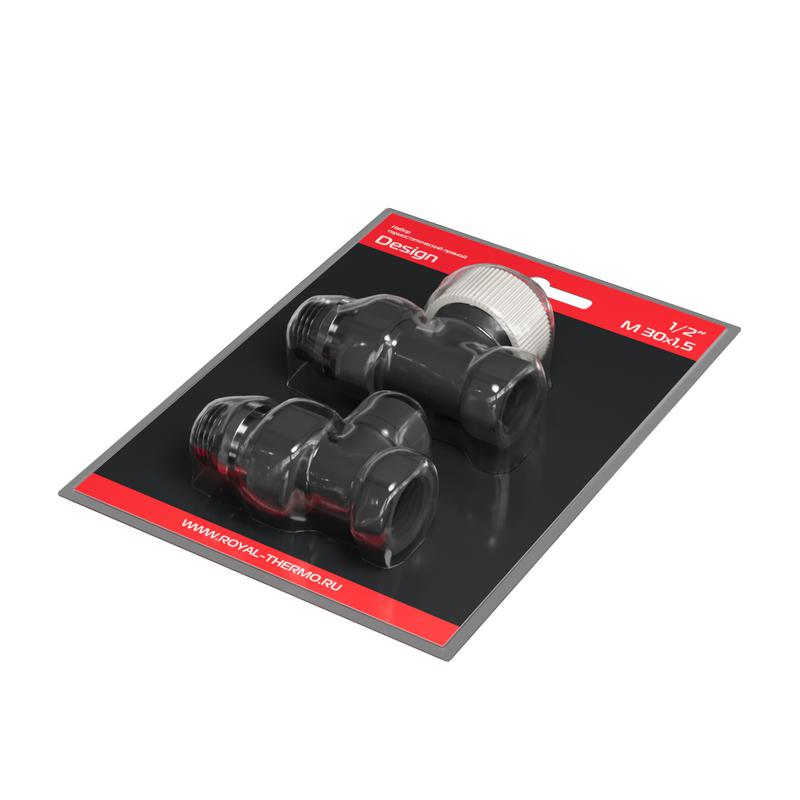  Набор термостатический прямой Design 1/2дюйм М30х1.5 черн. Royal Thermo НС-1640378 фото в каталоге от BTSprom.by