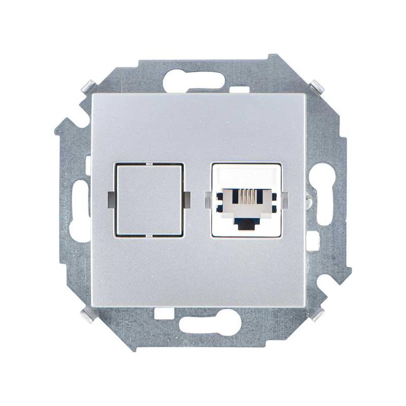 розетка телефонная сп simon 15 rj11 винтов. зажимы механизм алюм. simon 1591480-033 от BTSprom.by
