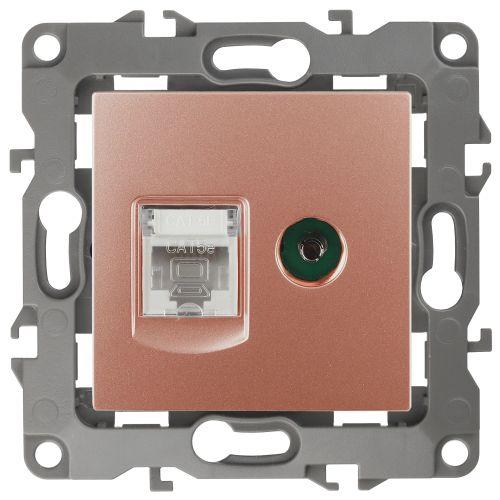 розетка компьютерная + телевизионная эра12 12-3110-14 rj45 + tv ip20 медь эра б0027449 от BTSprom.by