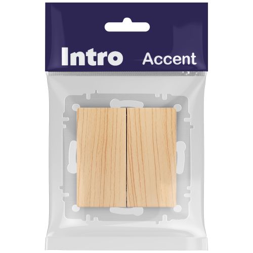  Выключатель 2-кл. СП Accent 6-104-11 10А IP20 250В AL/CU сосна Intro Б0063503 фото в каталоге от BTSprom.by