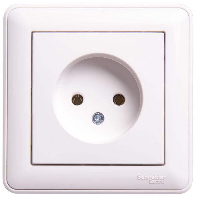 розетка 1-м сп w59 16а ip20 без заземл. без защ. шторок в сборе бел. se rs16-153-18 от BTSprom.by