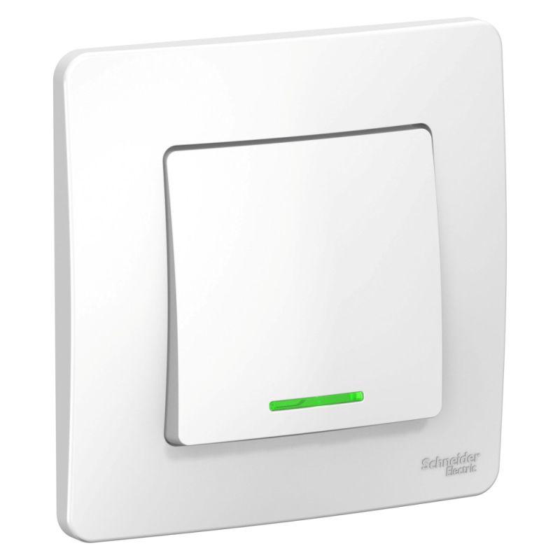 переключатель проходной 1-кл. сп blanca 10а ip20 (сх. 6) 250в с подсветкой бел. se blnvs010611 от BTSprom.by