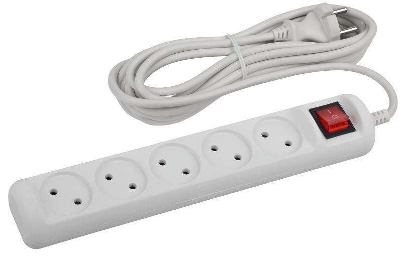 удлинитель 5х3м без заземл. 10а ip20 u-5s-3m-2х1 пвс 2х1 с выкл. эра б0044056 от BTSprom.by