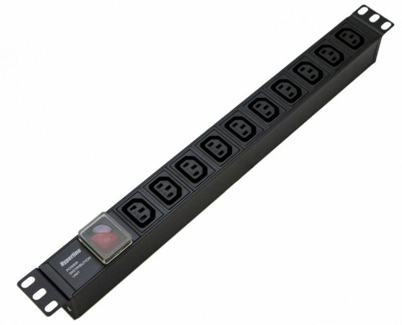 блок розеток she19-10iec-s-iec для 19дюйм. шкафов горизонт. с выкл. с подсветкой 10хiec 320 c13 10а 250в без кабеля питания входная розетка iec 320 c14 482.6х44.4х44.4мм hyperline 426786 от BTSprom.by