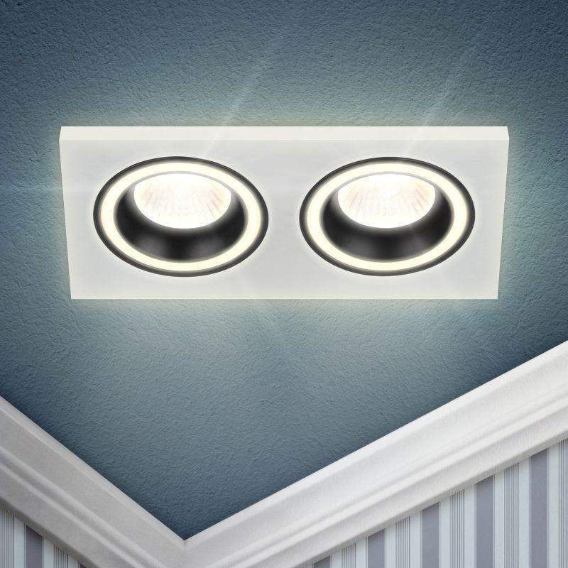 светильник встраиваемый декоративный dk92 wh/bk mr16/gu5.3 бел./черн. эра б0054363 от BTSprom.by