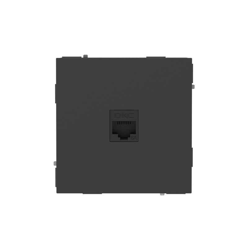 розетка компьютерная 1-м kant rj45 кат.6a без шторки черн. уголь dkc 7012673 от BTSprom.by