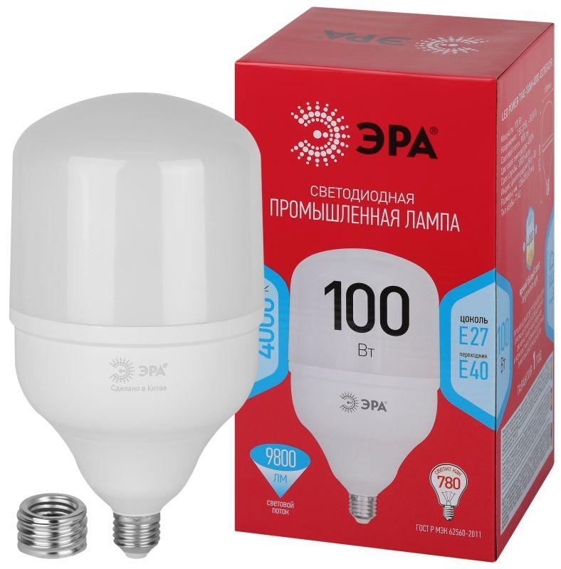 лампа светодиодная высокомощная red line led power t140-100w-4000-e27/e40 r 100вт т140 колокол 4000к нейтр. бел. e27/e40 (переходник в компл.) 9800лм эра б0063880 от BTSprom.by