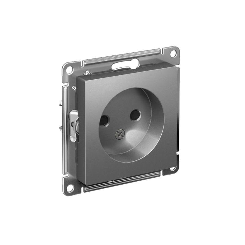 розетка 1-м сп atlasdesign 16а ip20 без заземл. защ. шторки механизм сталь se atn000949 от BTSprom.by