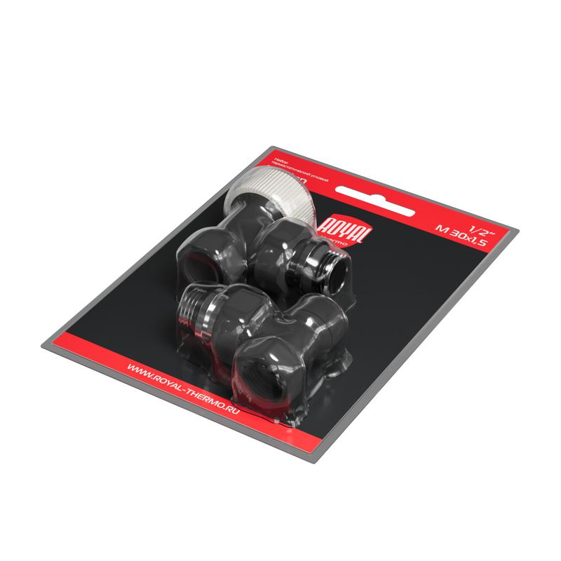  Набор термостатический угловой Design 1/2дюйм М30х1.5 черн. Royal Thermo НС-1640381 фото в каталоге от BTSprom.by