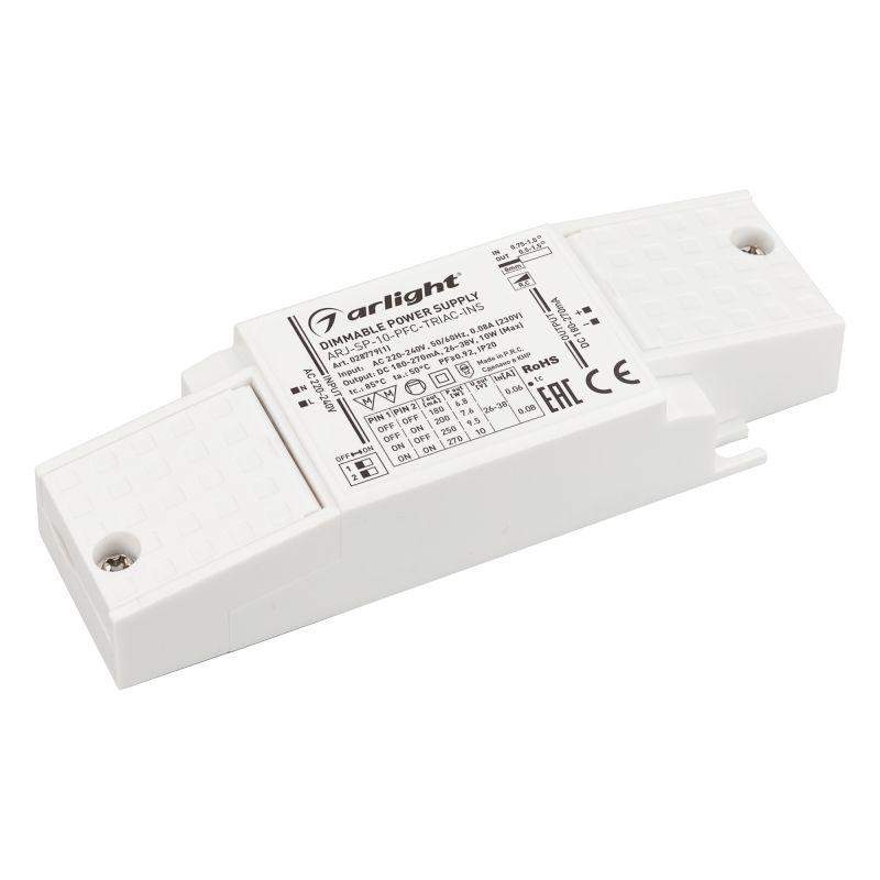 блок питания arj-sp-10-pfc-triac-ins 10вт 26-38в 0.18-0.27а ip20 пластик arlight 028779(1) от BTSprom.by