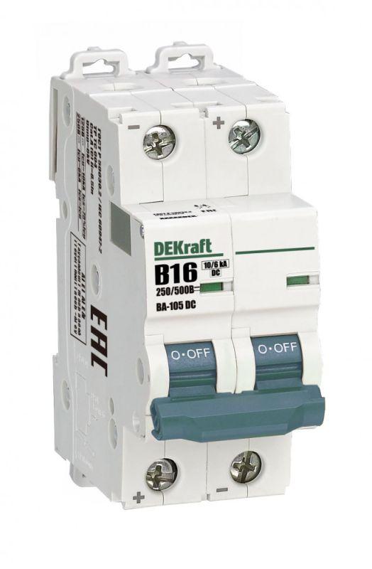выключатель автоматический модульный 2п b 16а 10ка ва-105 dc dekraft 13367dek от BTSprom.by