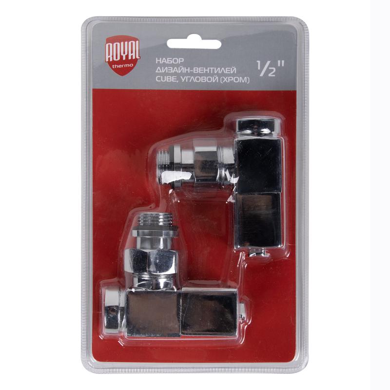  Набор дизайн-вентилей CUBE угловой 1/2дюйм хром Royal Thermo НС-1193191 фото в каталоге от BTSprom.by