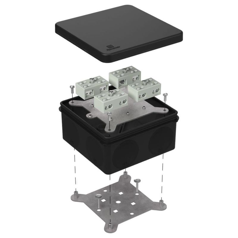 коробка огнестойкая разветвительная для о/п двухкомпонентная е15-е60 ral9005 100х100х50 промрукав 60-0300-9005-fr6.0-4-8-р от BTSprom.by