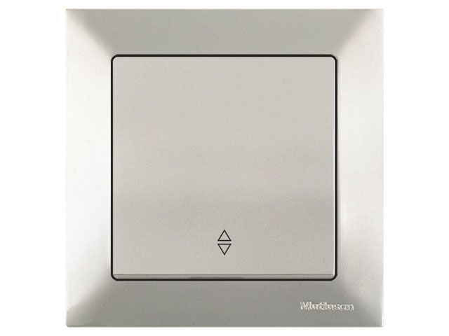 выключатель проходной 1-клав. (скрытый, винт. зажим) титан, daria, mutlusan (10 a, 250 v, ip 20) 2120 403 0283 от BTSprom.by