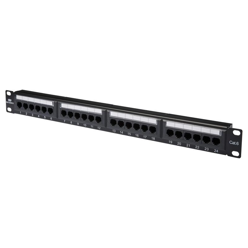 патч-панель кат.6 utp 19дюйм 1u 24хrj45 568a/в черн. datarex dr-4003 от BTSprom.by