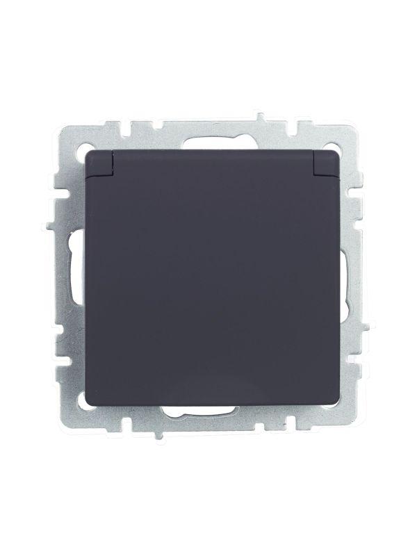  Розетка BRITE РСбш10-3-44-БрГ 16А IP44 с заземл. защ. шторки с крышкой механизм графит IEK BR-R16-16-44-K53 фото в каталоге от BTSprom.by