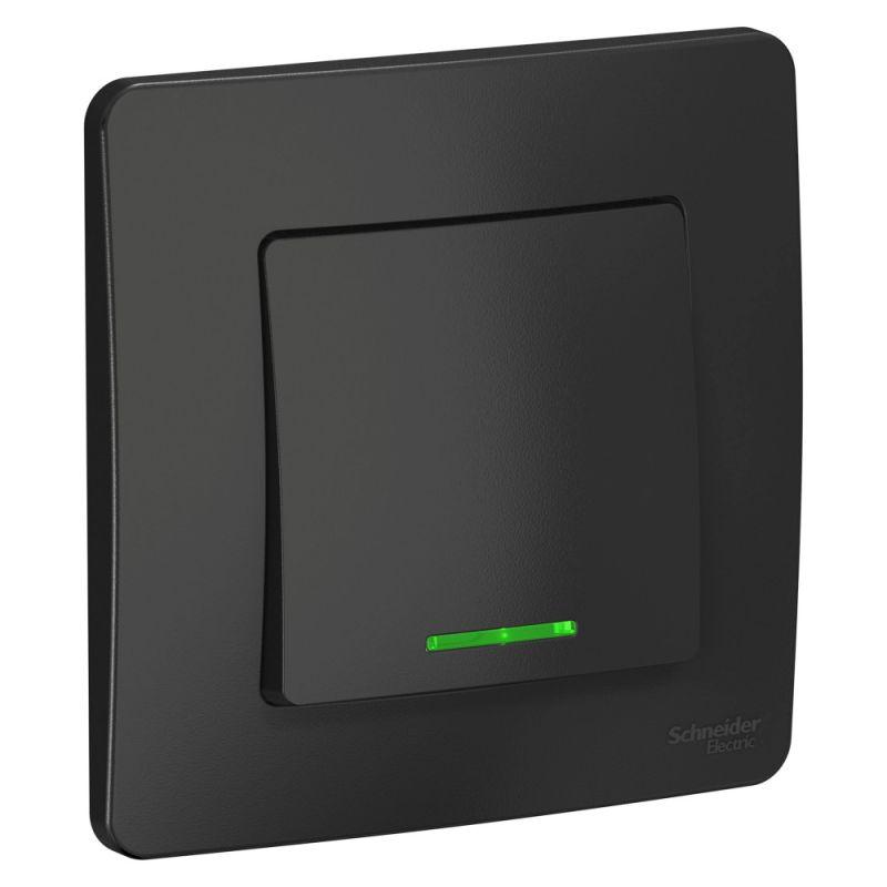 переключатель проходной 1-кл. сп blanca 10а ip20 (сх. 6) 250в с подсветкой антрацит se blnvs010616 от BTSprom.by