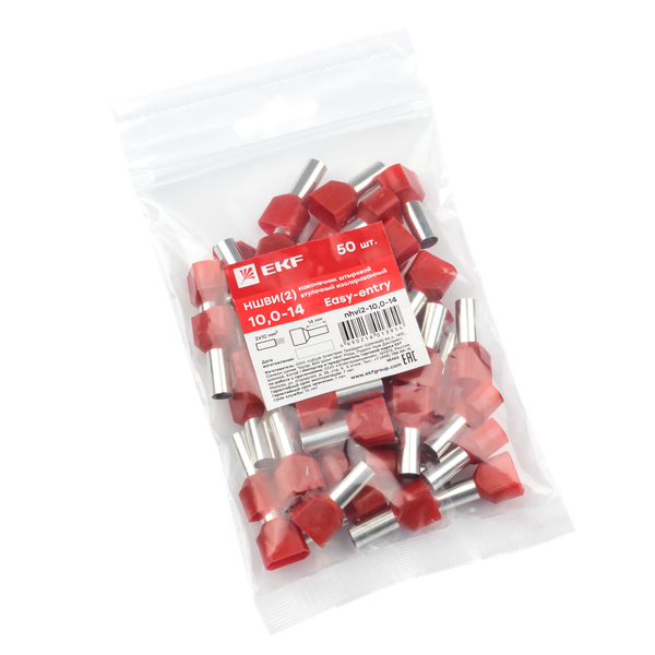 наконечник штыревой втулочный изол. ншви(2) 10.0-14 (уп.50шт) ekf nhvi2-10.0-14 от BTSprom.by