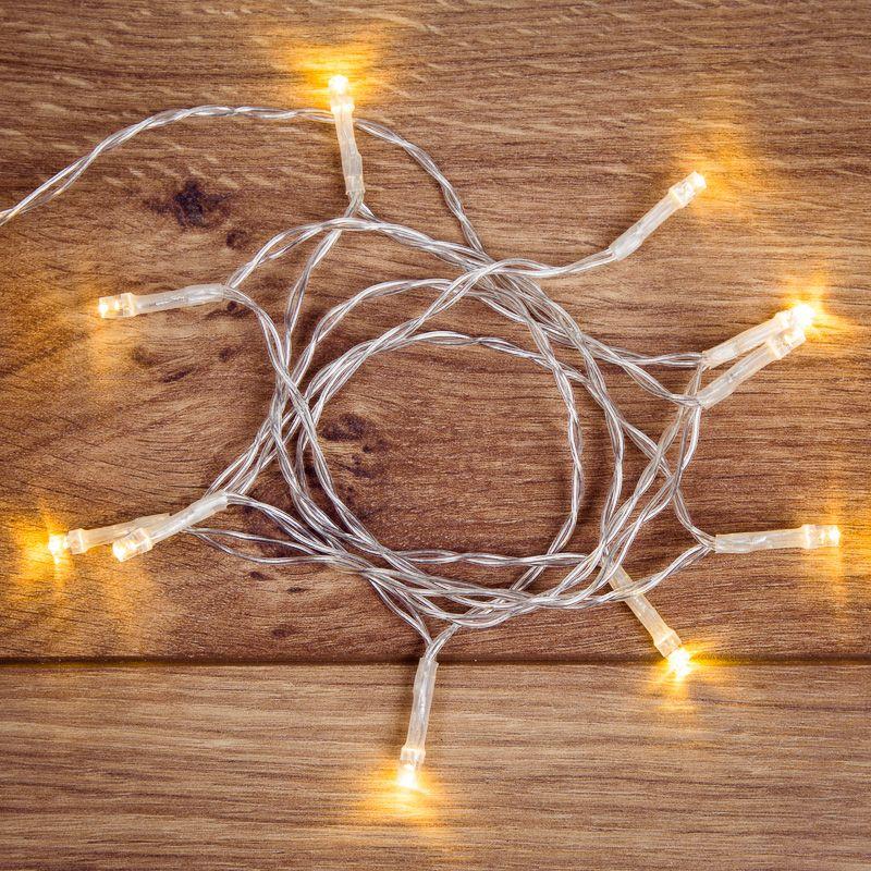 гирлянда светодиодная универсальная 1.2м 10led тепл. бел. 0.1вт ip20 провод пвх прозр. элементы питания 2хaa (не в компл.) neon-night 303-073 от BTSprom.by