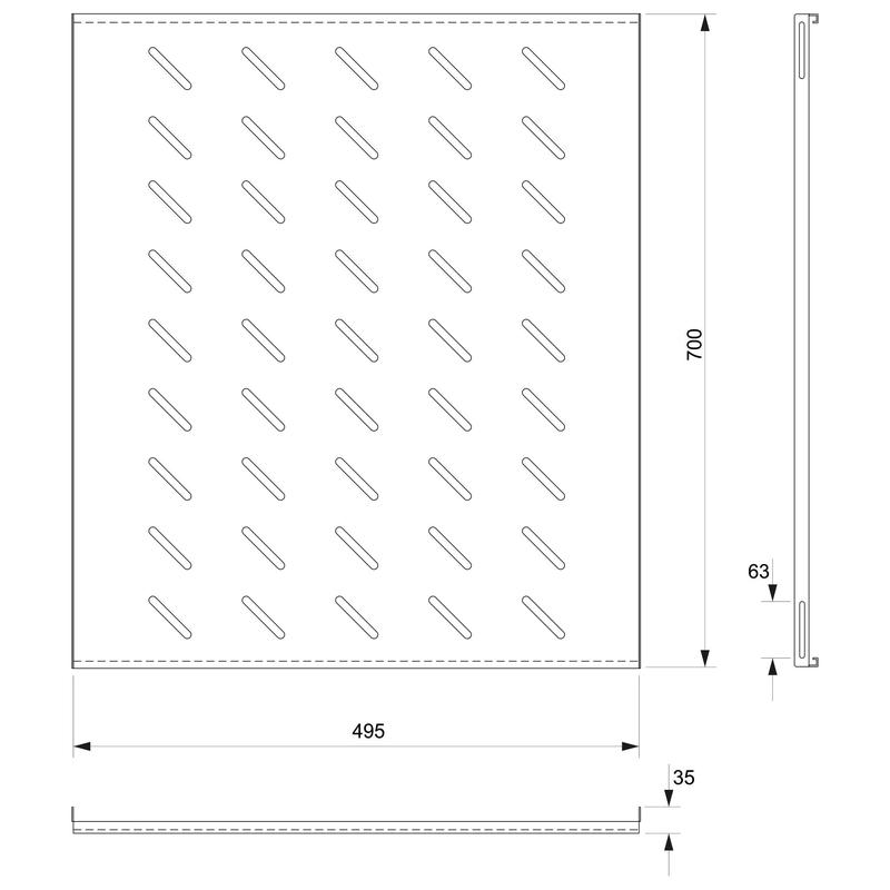  Полка SH-J018-FC-1000-BK 19дюйм Г=700мм перфорир. для напольн. шкафов Г=1000мм RAL 9004 черн. Cabeus 8624c фото в каталоге от BTSprom.by