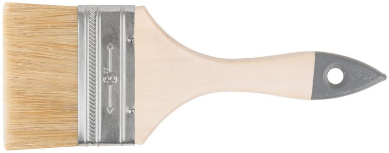 кисть флейцевая "лайт" 3дюйм (75мм) натур. свет. щетина деревянная ручка курс 00807 от BTSprom.by