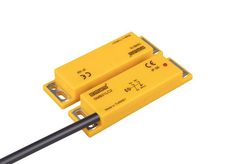 датчик магнитный (2нз) провод 2м (расст. сраб. 5мм) индикация led левый выход ip68 emas smb21lc2-b15 от BTSprom.by