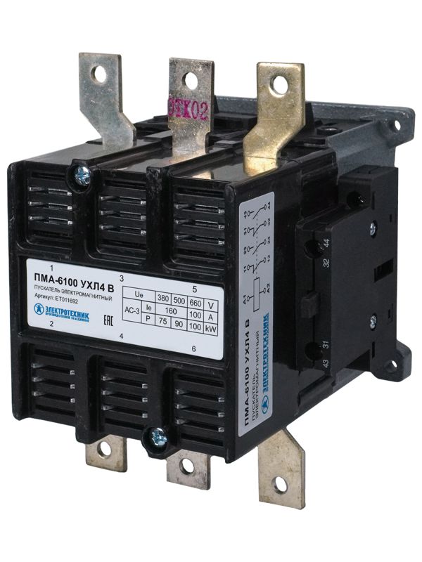 пускатель пма-6100 ухл4 в 160а кат. 110в 2но+2нз ip00 без реле электротехник et011692 от BTSprom.by