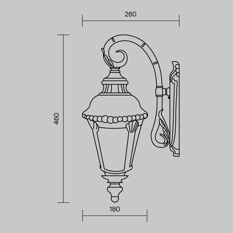  Светильник Goiri 1х60Вт E27 IP44 бра настен. Maytoni O029WL-01BZ фото в каталоге от BTSprom.by
