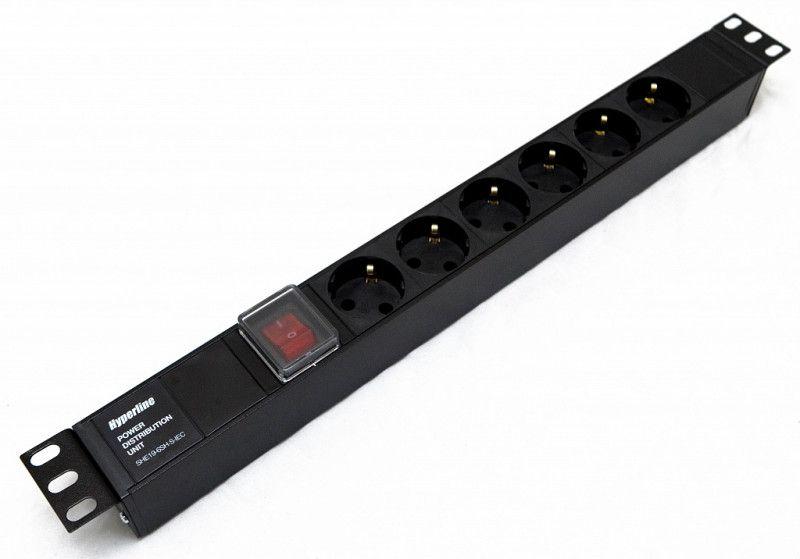 блок розеток 6-м 10а she19-6sh-s-iec 250в schuko iec 60320 c14 482.6х44.4х44.4мм для 19дюйм горизонт. с выкл. с подсветкой без кабеля питания hyperline 404325 от BTSprom.by