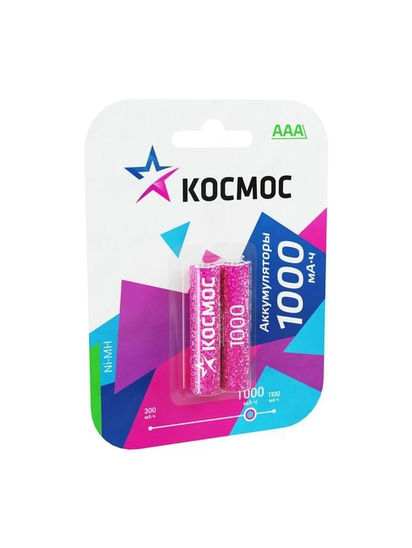 аккумулятор aaa/r03 1000ма.ч ni-mn bp-2 (блист.2шт) космос kocr03nimh(1000mah) от BTSprom.by