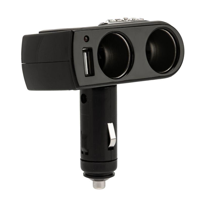  Разветвитель автоприкуривателя 2 гнезда 1хUSB (5 V 1000 mA) Rexant 16-0238 фото в каталоге от BTSprom.by