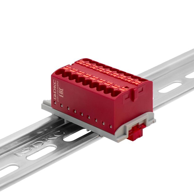  Блок распределительный зажим push-in 18 точек подключения 2.5кв.мм красн. DKC DTP1-018-04SPUR фото в каталоге от BTSprom.by