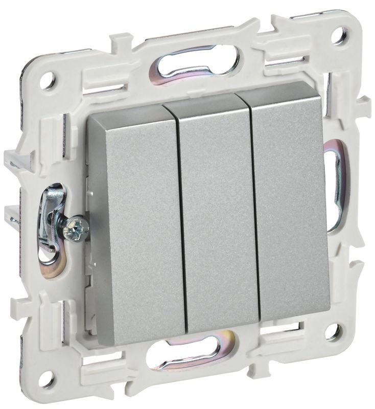 выключатель 3-кл. skandy 10а sk-v11s серебр. iek sk-v30-0-10-k23 от BTSprom.by