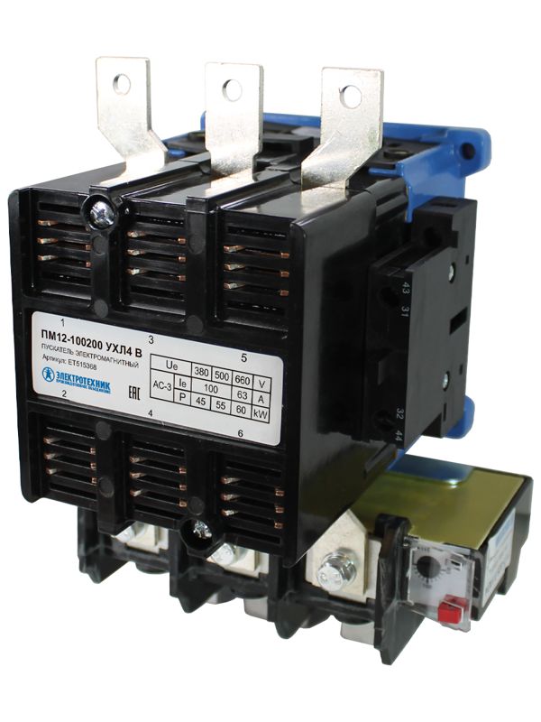 пускатель пм12-100200 ухл4 в 100а кат. 220в ac 2но+2нз ip00 с реле ртт-325 68-92а электротехник et515368 от BTSprom.by
