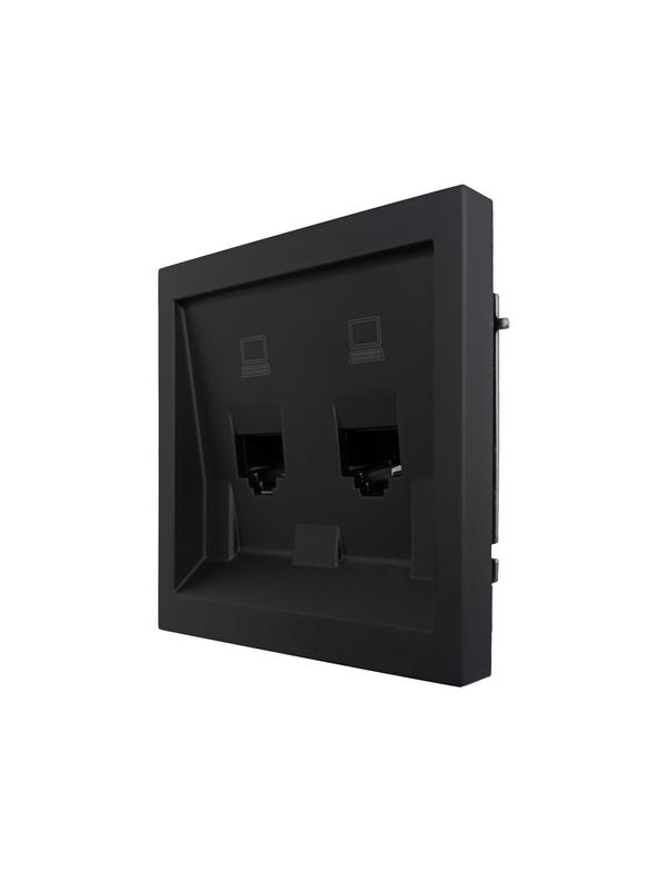  Розетка компьютерная 2-мест. СП ZIMA IP20 черн. бархат LEZARD 704-4288-141 фото в каталоге от BTSprom.by