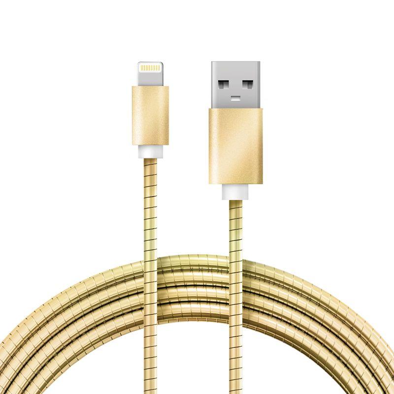 кабель usb-a - lightning 2.4а 1м метал. оплетка зол. rexant 18-4252 от BTSprom.by
