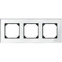  Рамка 3-м Merten стекло бел. бриллиант SchE MTN404319 фото в каталоге от BTSprom.by
