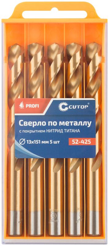  Сверло по металлу Profi с титановым покрытием 13х151мм (уп.5шт) Cutop 52-425 фото в каталоге от BTSprom.by